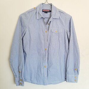 NEW Vineyard Vines Striped Button Up Nautical Top